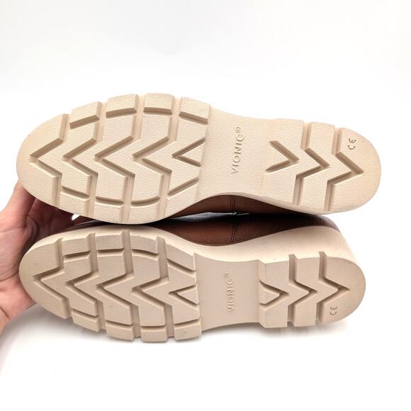 Vionic Aliso Wedge Chelsea Leather Ankle Boots Women's Brown Size US12 EU43 - Picture 7 of 12